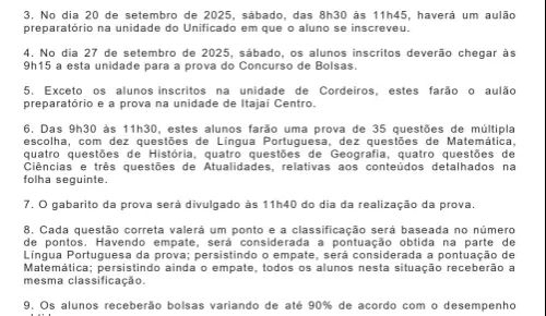 Concurso de Bolsas para o 1º do Médio
